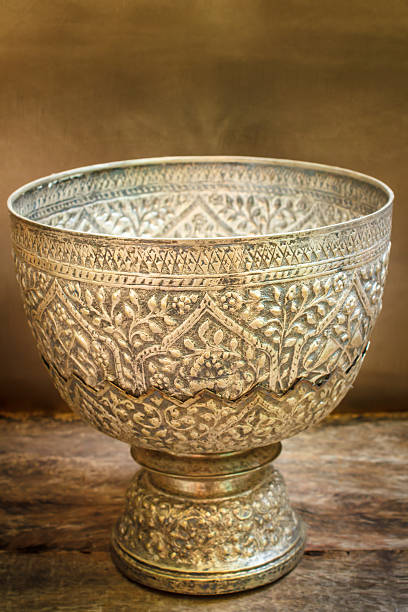 istock Antique silver bowl, vintage. 527466255