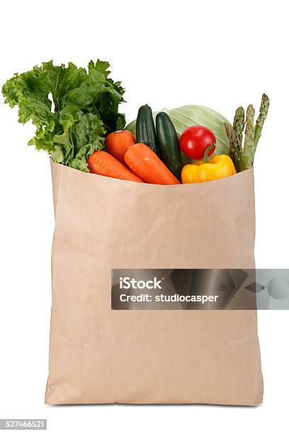 Paper Grocery Bag Stock Photo - Download Image Now - Bag, Paper Bag, Vegetable