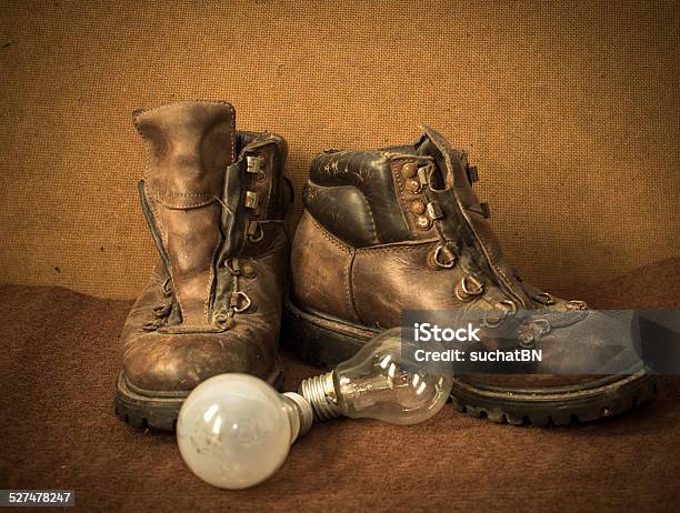 Still Life With Boots Stock Photo - Download Image Now - Brown, Clothing, Horizontal