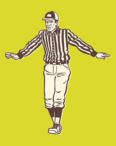 Referee Signaling Referee Signaling foul stock illustrations