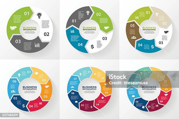 Circle Arrows Infographic Diagram Options Stock Illustration - Download Image Now - Circle, Infographic, Arrow Symbol