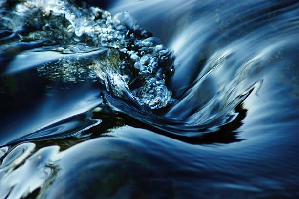 abstract Blue Shimmering wave Seawater, abstract nature