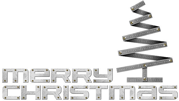 istock Merry Christmas Metal Folding Ruler Christmas Tree 527483631