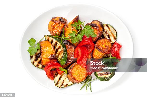 Vegetable Salad Stock Photo - Download Image Now - Vegetable, Grilled, Plate