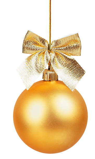 istock Gold Christmas ball with golden bow 527491101