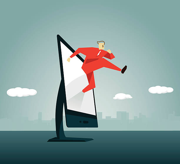 Jump Out From Computer 4,900+ Jumping Out Of Computer Stock Illustrations, Royalty-Free Vector ...