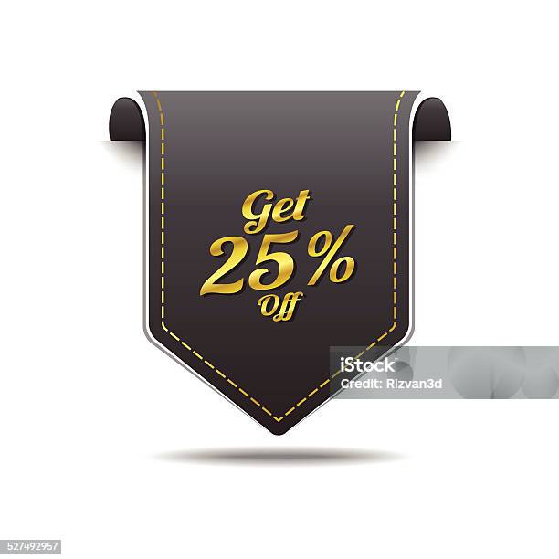 Get 25 Percent Golden Vector Icon Design Stock Illustration - Download Image Now - Accessibility, Badge, Black Color