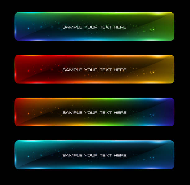 Abstract colorful glowing options. Abstract colorful glowing options. Useful for presentations or web design. campaign button stock illustrations