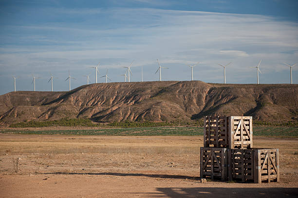 istock wind turbine and wood cases 527495173