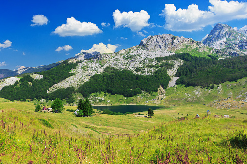View of countryside near Rikavacko lake in Komovi mountains, Montenegro