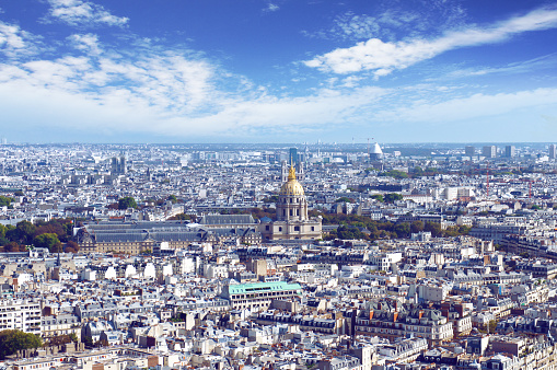 The Paris skyline from Eiffel tower