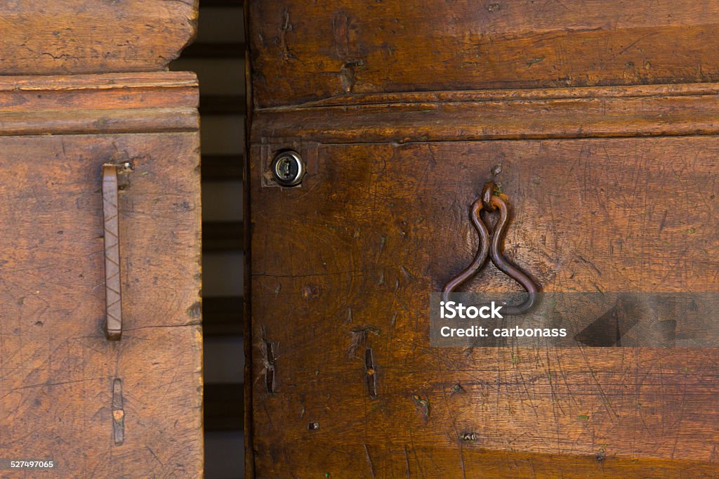 Door wooden open front door open without keys Beckoning Stock Photo