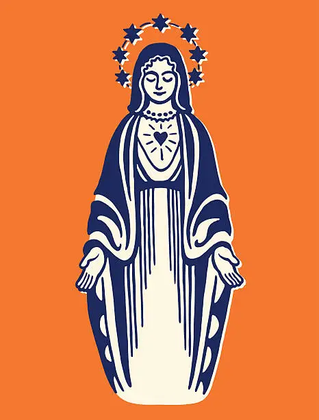 Vector illustration of Virgin Mary