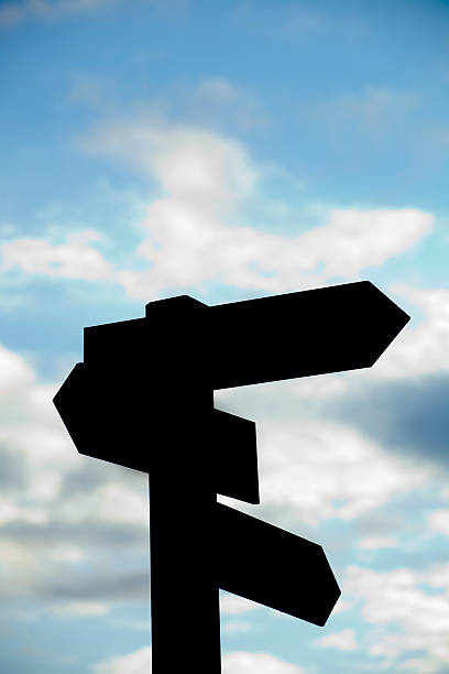 istock Silhouetted wooden sign post. 527513279