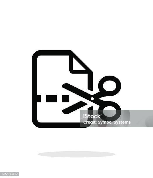 Cut File Icon On White Background Stock Illustration - Download Image Now - Computer, Connection, Cut Out