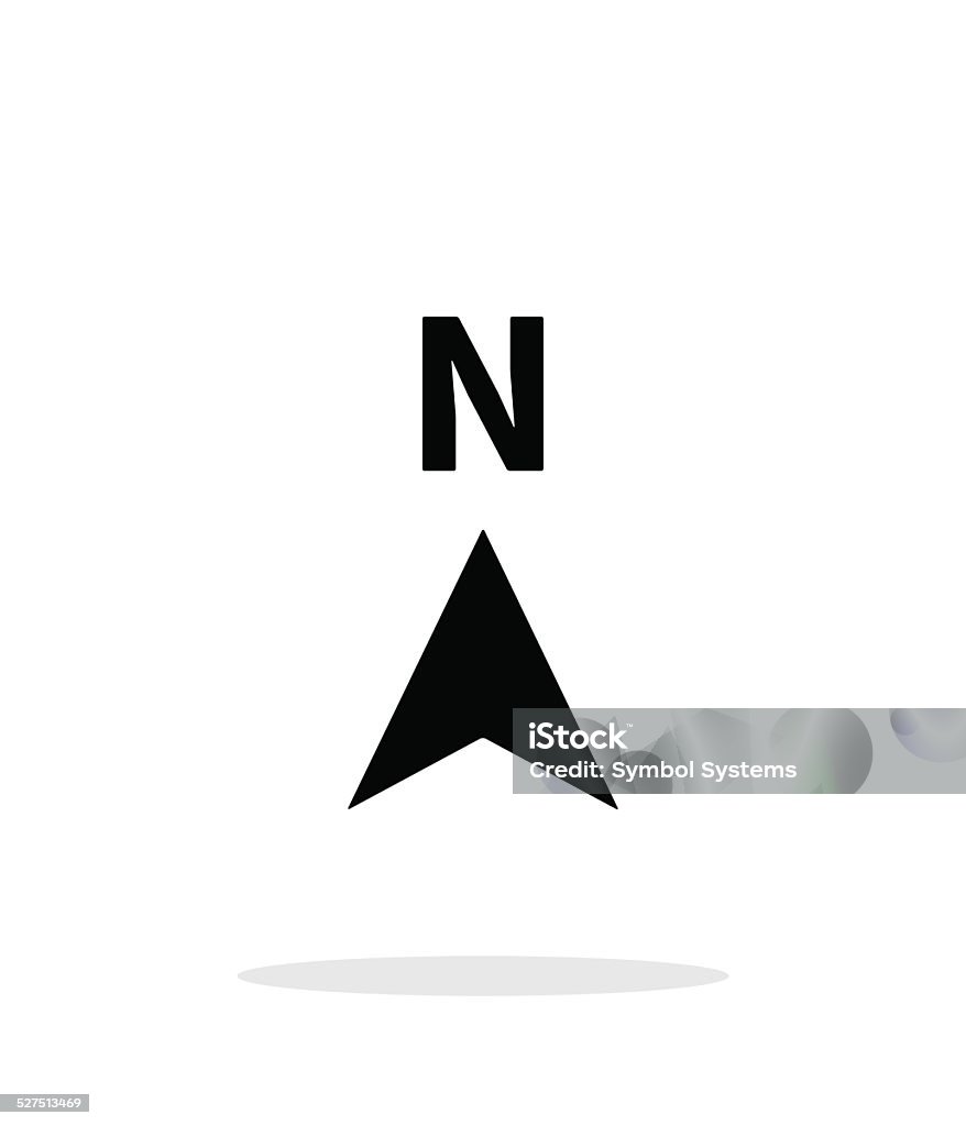 North direction compass icon on white background. North direction compass icon on white background. Vector illustration. North stock vector