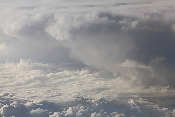 texture of clouds from an airplane view