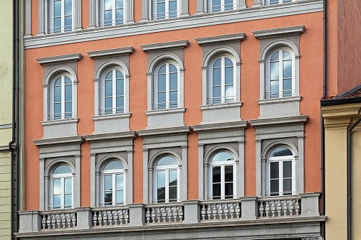 Classic building with arch windows in Trieste