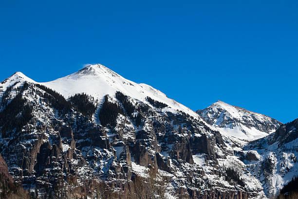 istock Peak in the Telluride box canyon against bright blue sky 527514567