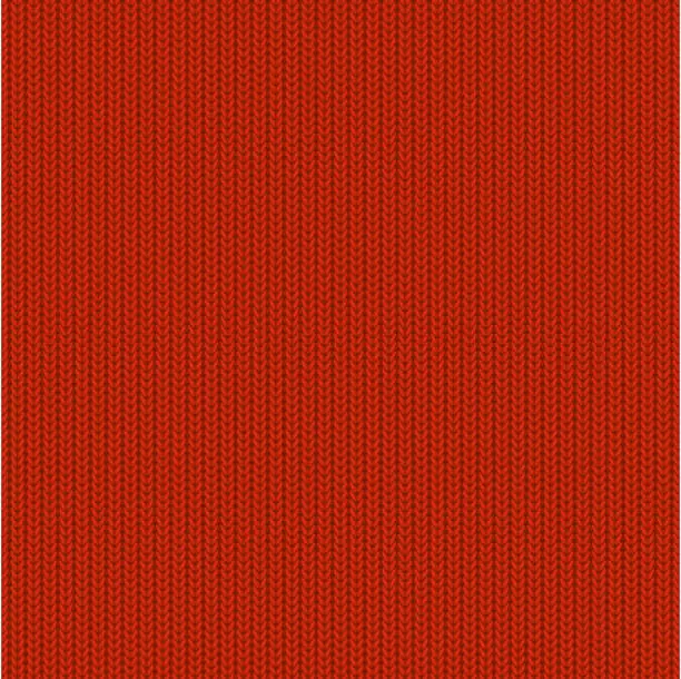 Vector illustration of Red knitted pattern