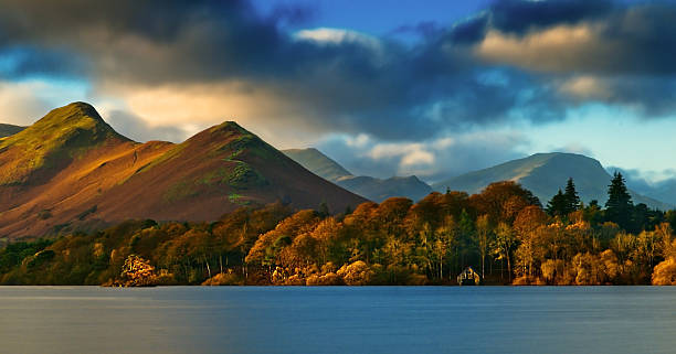 Catbells over Derwentwater Catbells across Derwentwater in the English Lake District. english lake district photos stock pictures, royalty-free photos & images