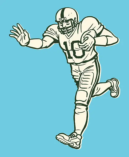 Vector illustration of Football Player Running With Ball