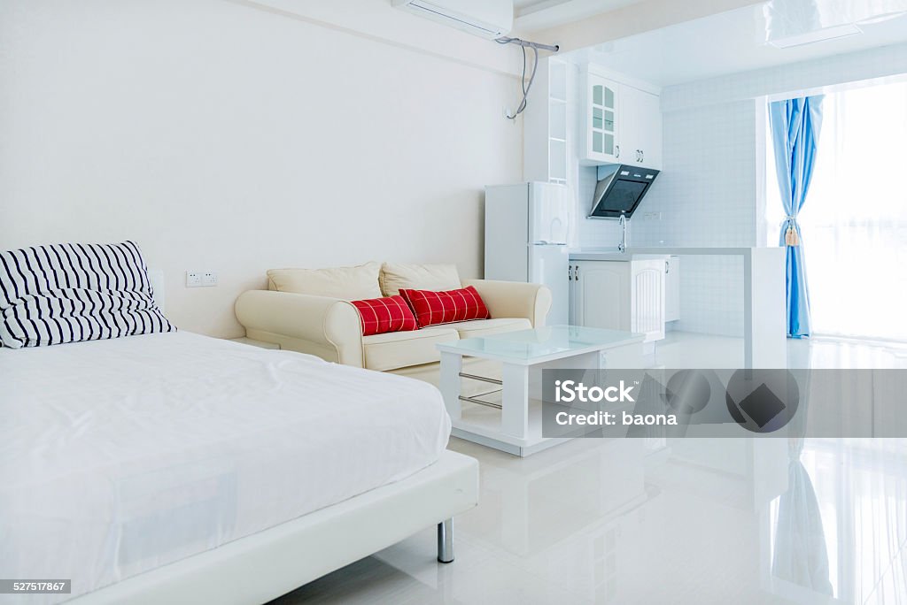 Modern bedroom Bright modern bedroom interior Apartment Stock Photo