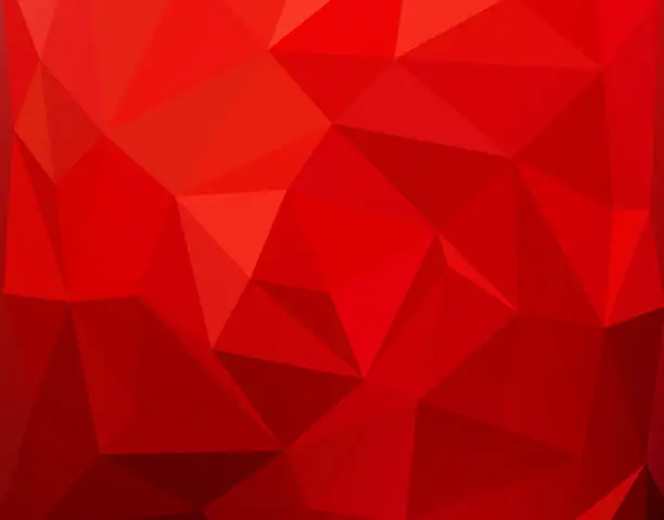 Vector illustration of Red Polygonal Mosaic Background