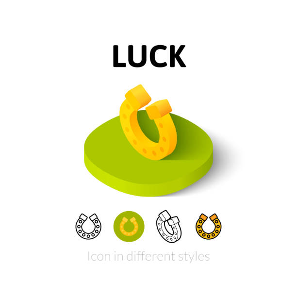 ilustrações de stock, clip art, desenhos animados e ícones de sorte em estilo diferente do ícone - horseshoe gold luck success