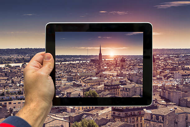 istock Taking picture of Bordeaux at sunset 527524860