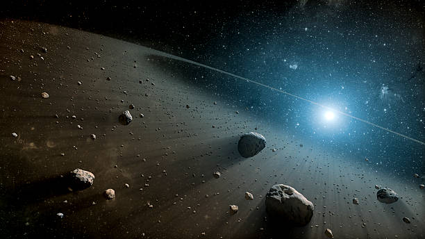 view image of galaxy system isolated 3d rendering - asteroit stok fotoğraflar ve resimler