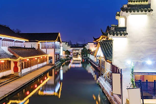istock traditional Chinese buildings at night 527525120