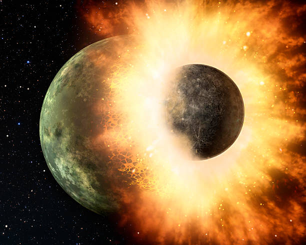 istock Attack of the asteroid on the planet Earth 3d rendering. 527525380