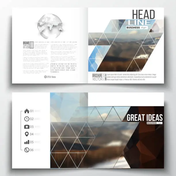 Vector illustration of Set of annual report business templates for brochure, magazine, flyer