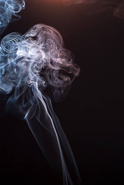 istock Beautiful smoke on the black background - macro photo 527530850