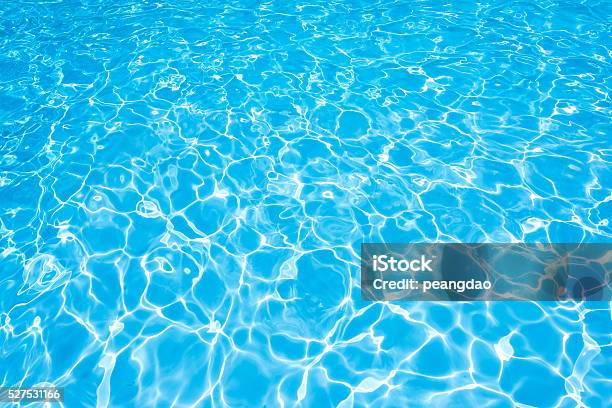 Ripple Water In Swimming Pool Witn Sun Reflection Stock Photo - Download Image Now - Swimming Pool, Water, Water Surface