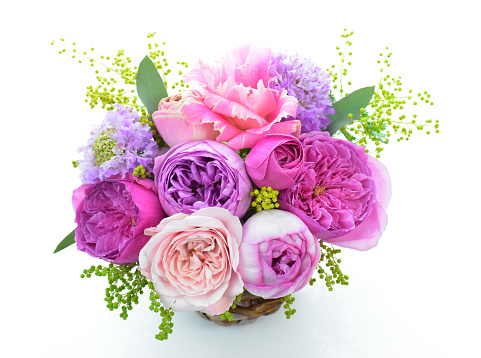 The Bouquet of colorful rose and ranunculus