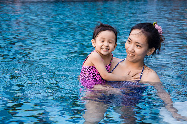 istock Young girl playing with her mother in pool 527533788