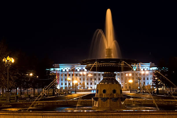 istock Beautiful fountain in the Kirov square, Irkutsk 527533892
