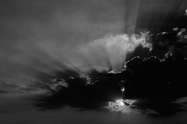 istock Black and white of beautiful sky 527536684