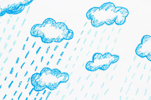 레인 및 클라우드 파스텔 페인트 - rain pattern striped water stock illustrations