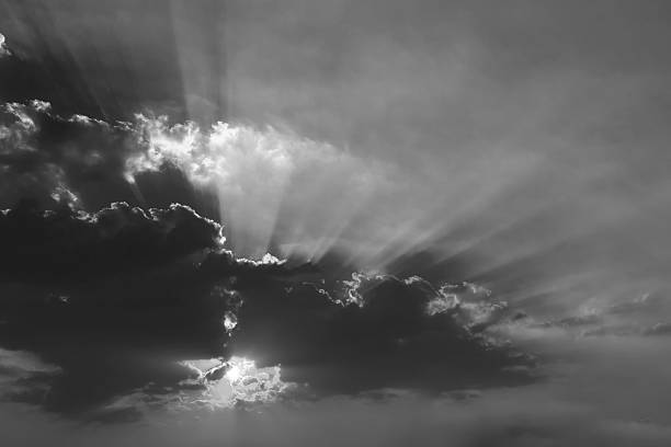 istock Black and white of beautiful sky with clouds 527538974