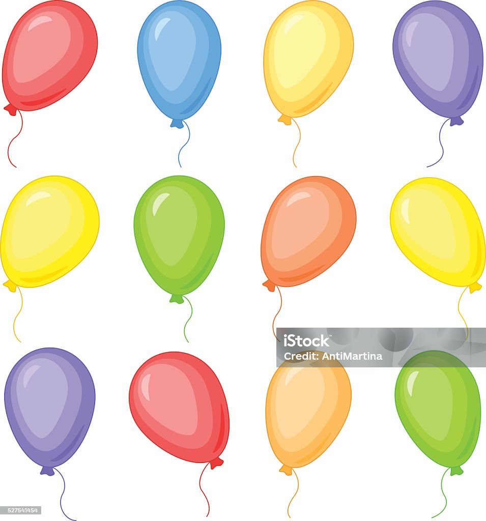 Dessin Animé Ballons Colorés Vecteurs libres de droits et plus d'images  vectorielles de Ballon de baudruche - Ballon de baudruche, Ballon gonflé à  l'hélium, Cartoon - iStock
