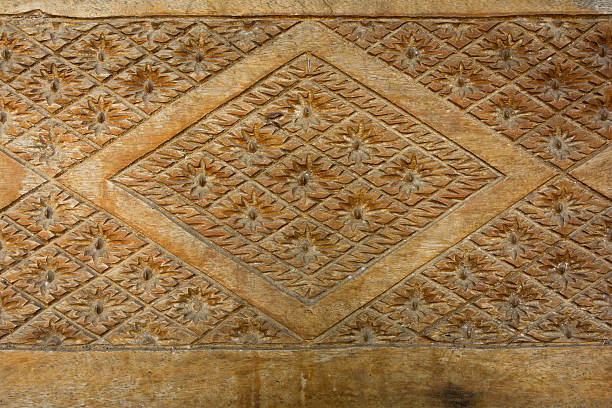 istock Thai carve on wooden board. 527542232