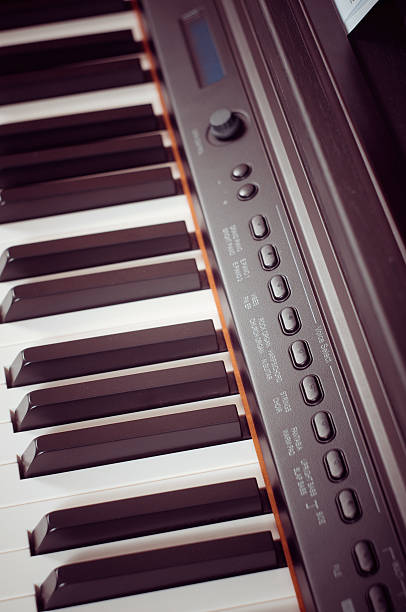 istock Key electronic piano closeup. close frontal view 527543516