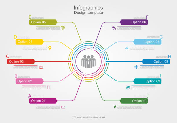 illustrations, cliparts, dessins animés et icônes de infographie conception modèle.   illustration vectorielle - 10