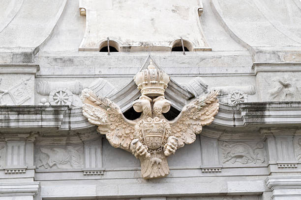 Alba Carolina fortress coat of arms from main entrance stock photo