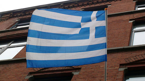 istock View Of At Greece Flag Against Building 527545966