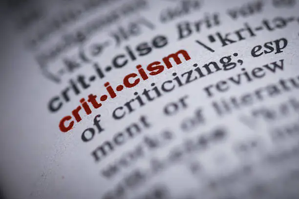 Photo of Dictionary definition of word criticism