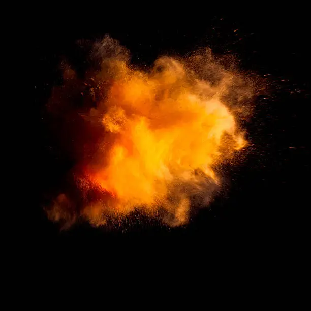 Photo of Freeze motion of yellow dust explosion
